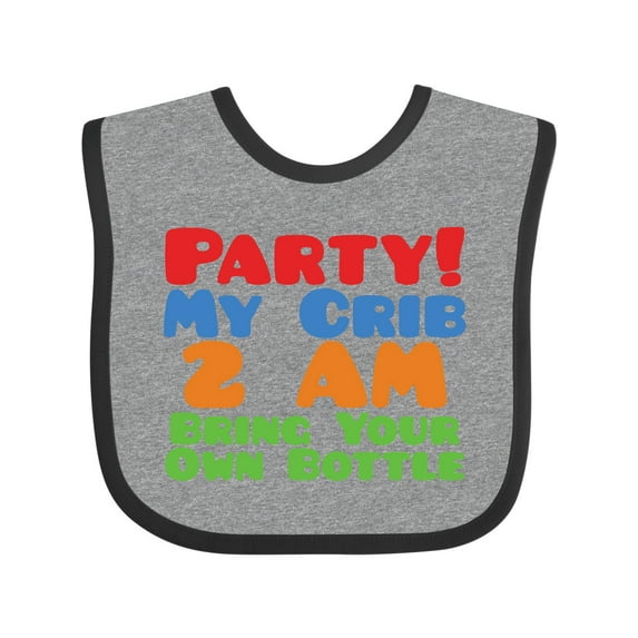 Inktastic Party at My Crib Boys or Girls Baby Bib