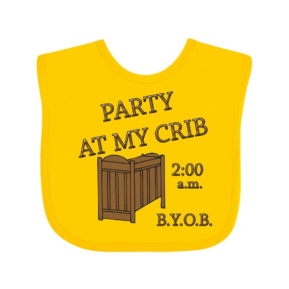 Inktastic Party at My Crib Boys or Girls Baby Bib