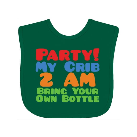 Inktastic Party at My Crib Boys or Girls Baby Bib