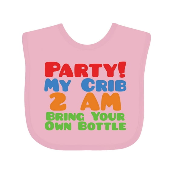 Inktastic Party at My Crib Boys or Girls Baby Bib