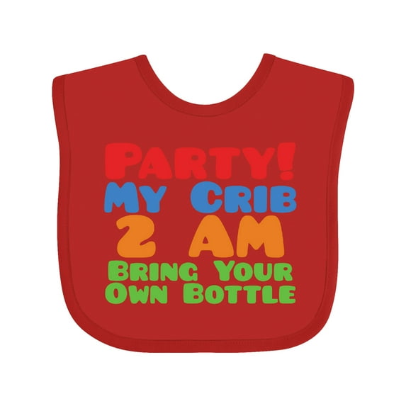 Inktastic Party at My Crib Boys or Girls Baby Bib