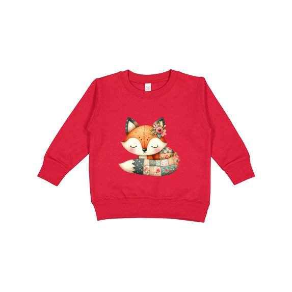Inktastic Patchwork Fox Toddler Sweatshirt