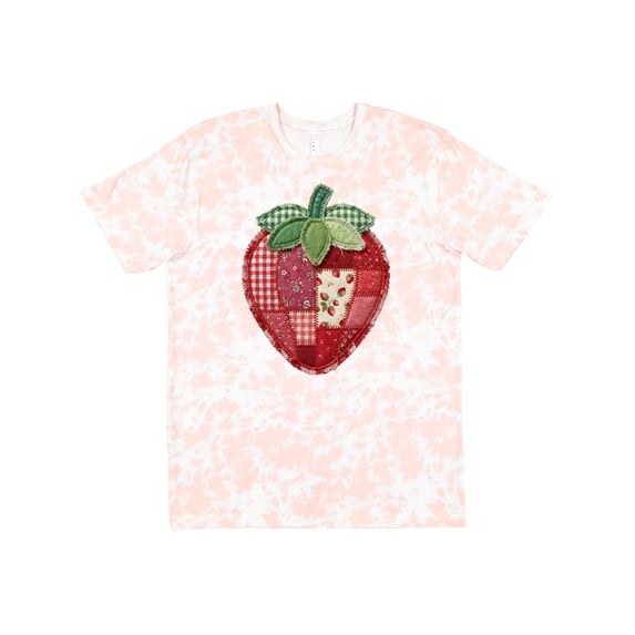 Inktastic Patchwork Strawberry Design T-Shirt
