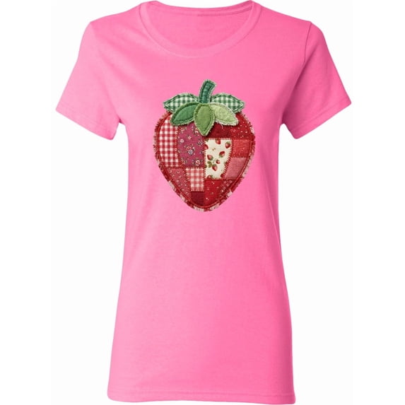 Inktastic Patchwork Strawberry Design Women's T-Shirt