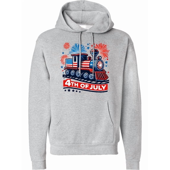 Inktastic Patriotic 4th of July Train Adult Hoodie Sweatshirt