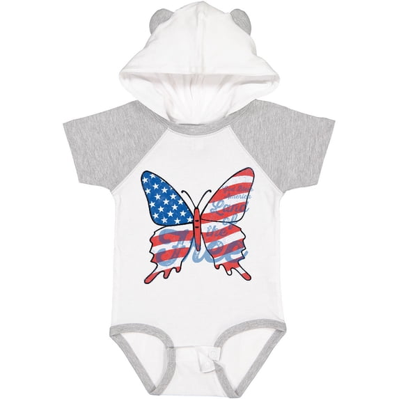 Inktastic Patriotic Butterfly Girls Baby Bodysuit
