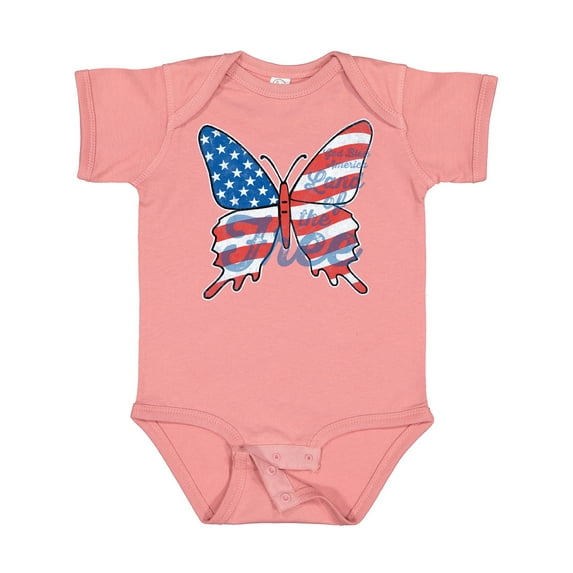 Inktastic Patriotic Butterfly Girls Baby Bodysuit