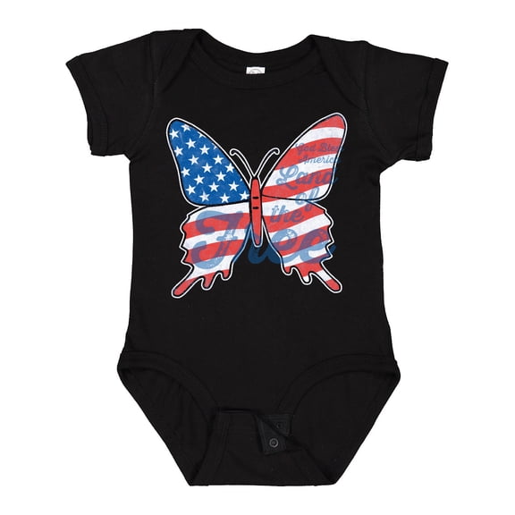 Inktastic Patriotic Butterfly Girls Baby Bodysuit