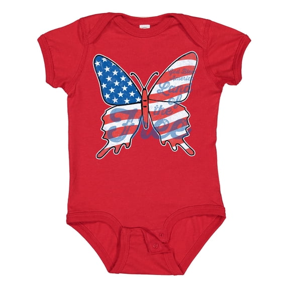 Inktastic Patriotic Butterfly Girls Baby Bodysuit