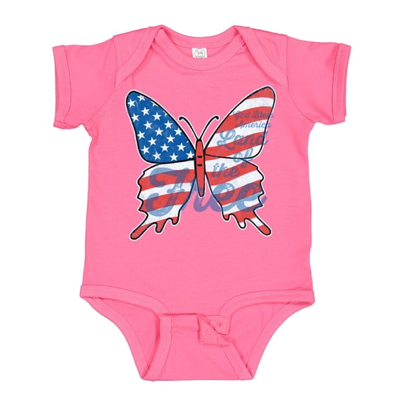 Inktastic Patriotic Butterfly Girls Baby Bodysuit