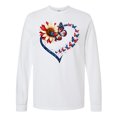 thumbnail image 1 of Inktastic Patriotic Butterfly Heart with Sunflower Long Sleeve T-Shirt, 1 of 5
