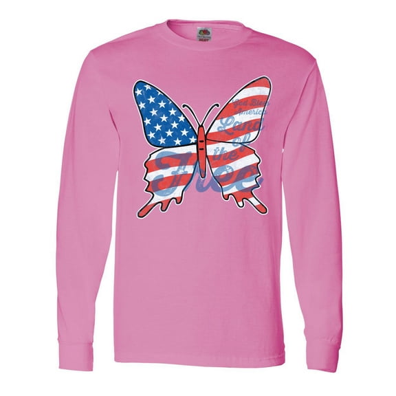 Inktastic Patriotic Butterfly Long Sleeve T-Shirt