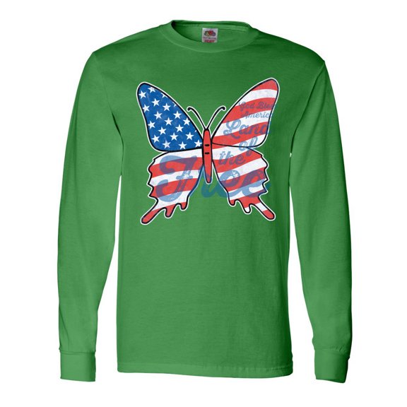 Inktastic Patriotic Butterfly Long Sleeve T-Shirt
