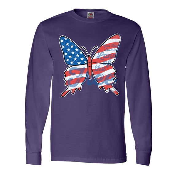 Inktastic Patriotic Butterfly Long Sleeve T-Shirt