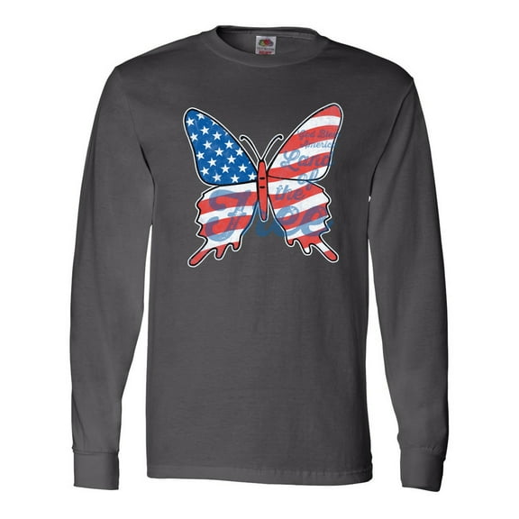 Inktastic Patriotic Butterfly Long Sleeve T-Shirt