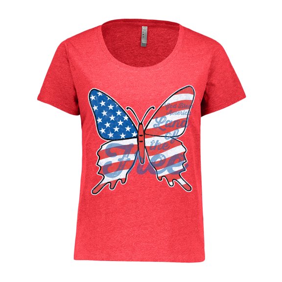 Inktastic Patriotic Butterfly Women's Plus Size T-Shirt