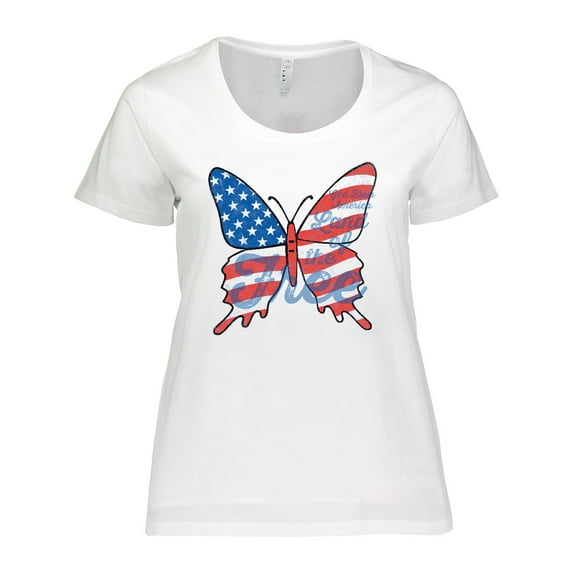 Inktastic Patriotic Butterfly Women's Plus Size T-Shirt