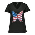 thumbnail image 1 of Inktastic Patriotic Butterfly Women's Plus Size V-Neck T-Shirt, 1 of 5