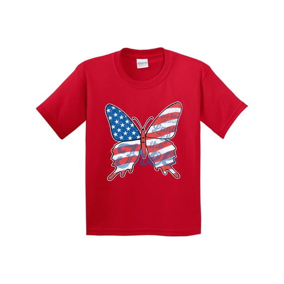 Inktastic Patriotic Butterfly Youth T-Shirt