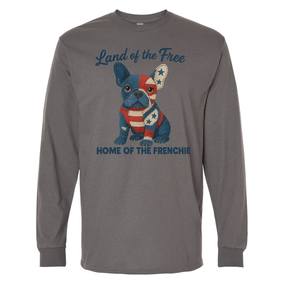 Inktastic Patriotic French Bulldog Land of the Free Long Sleeve T-Shirt