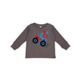 thumbnail image 1 of Inktastic Patriotic Monster Truck with Red and Blue Stars Boys or Girls Long Sleeve Toddler T-Shirt, 1 of 5