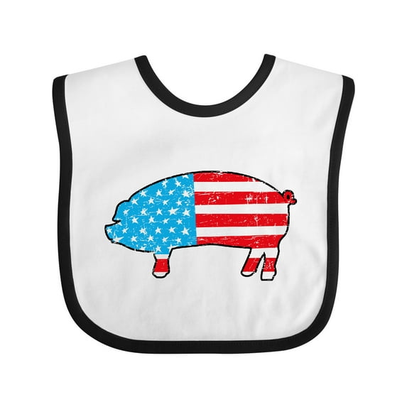 Inktastic Patriotic Pig Boys or Girls Baby Bib