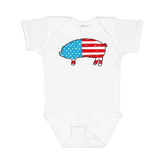 Inktastic Patriotic Pig Boys or Girls Baby Bodysuit