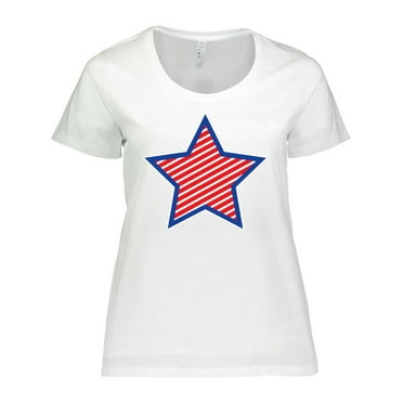 Inktastic Patriotic Star and Stripes Women's Plus Size T-Shirt