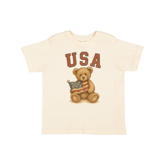Inktastic Patriotic USA Teddy Bear with American Flag Boys or Girls Toddler T-Shirt