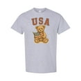 thumbnail image 1 of Inktastic Patriotic USA Teddy Bear with American Flag T-Shirt, 1 of 5