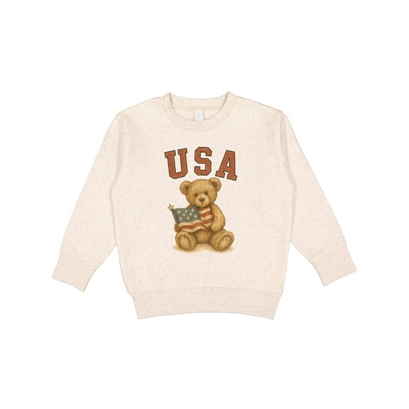Inktastic Patriotic USA Teddy Bear with American Flag Toddler Sweatshirt