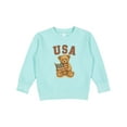 thumbnail image 1 of Inktastic Patriotic USA Teddy Bear with American Flag Toddler Sweatshirt, 1 of 4