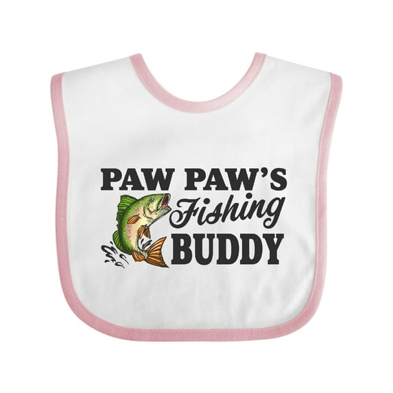 Inktastic Paw Paw's Fishing Buddy Boys Baby Bib