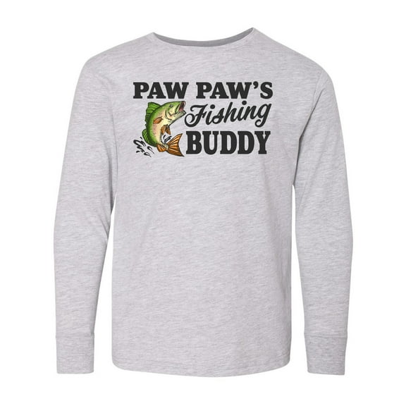Inktastic Paw Paw's Fishing Buddy Long Sleeve Youth T-Shirt