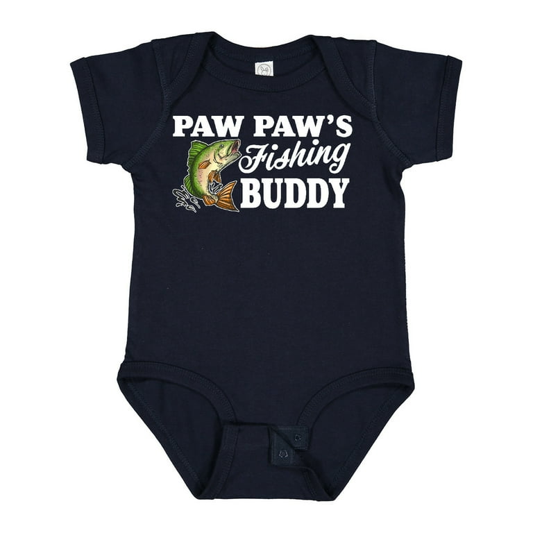 Inktastic Paw Paw's Fishing Buddy with White Text Boys Baby Bodysuit 