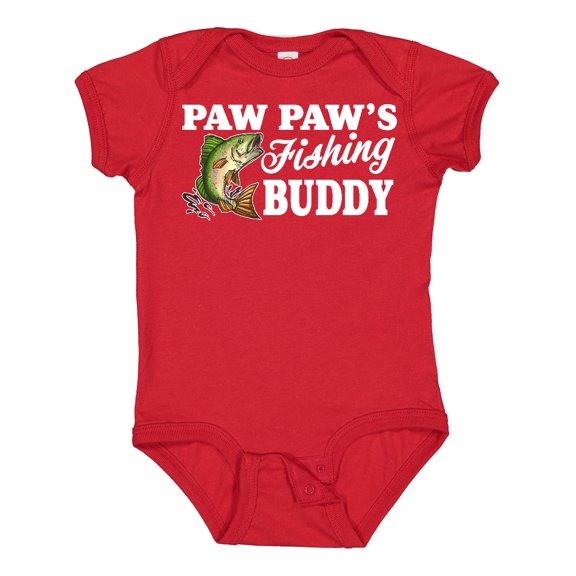 Inktastic Paw Paw's Fishing Buddy with White Text Boys Baby Bodysuit