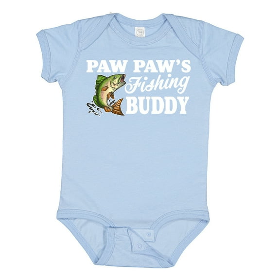 Inktastic Paw Paw's Fishing Buddy with White Text Boys Baby Bodysuit
