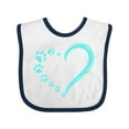 thumbnail image 1 of Inktastic Paw Print Heart Boys or Girls Baby Bib, 1 of 4