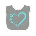 thumbnail image 1 of Inktastic Paw Print Heart Boys or Girls Baby Bib, 1 of 4