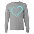 thumbnail image 1 of Inktastic Paw Print Heart Long Sleeve T-Shirt, 1 of 5