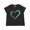 thumbnail image 1 of Inktastic Paw Print Heart Women's Plus Size T-Shirt, 1 of 5