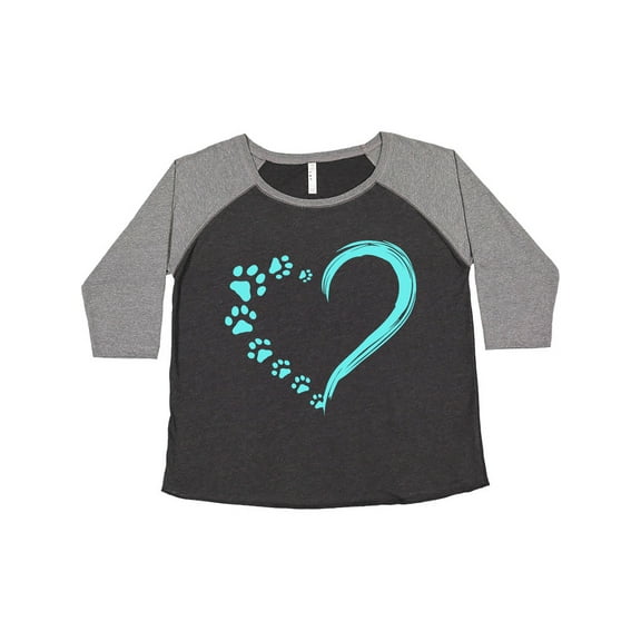 Inktastic Paw Print Heart Women's Plus Size T-Shirt