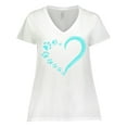 thumbnail image 1 of Inktastic Paw Print Heart Women's Plus Size V-Neck T-Shirt, 1 of 5