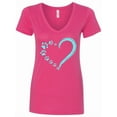thumbnail image 1 of Inktastic Paw Print Heart Women's V-Neck T-Shirt, 1 of 5