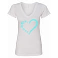 thumbnail image 1 of Inktastic Paw Print Heart Women's V-Neck T-Shirt, 1 of 5