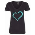 thumbnail image 1 of Inktastic Paw Print Heart Women's V-Neck T-Shirt, 1 of 5