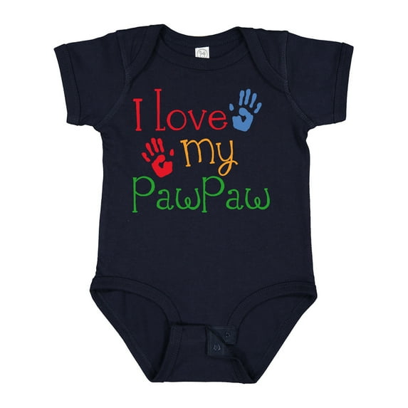 Inktastic Pawpaw Grandkids Handprints Boys or Girls Baby Bodysuit