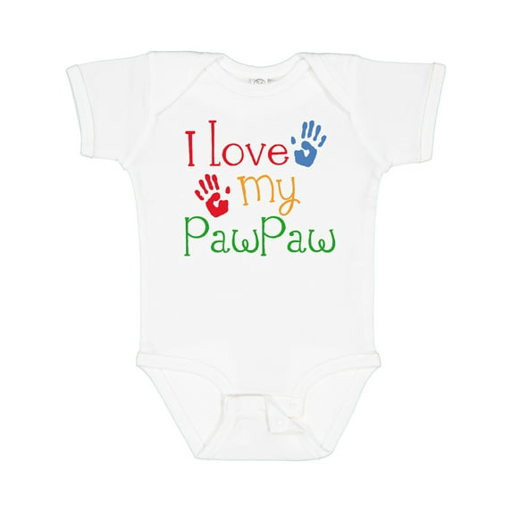 Inktastic Pawpaw Grandkids Handprints Boys or Girls Baby Bodysuit