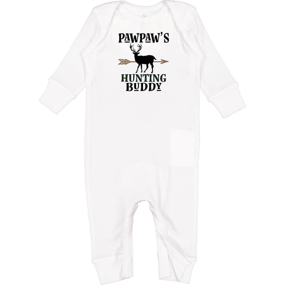 Inktastic Pawpaw Hunting Buddy Bow Hunter Baby Romper Coveralls