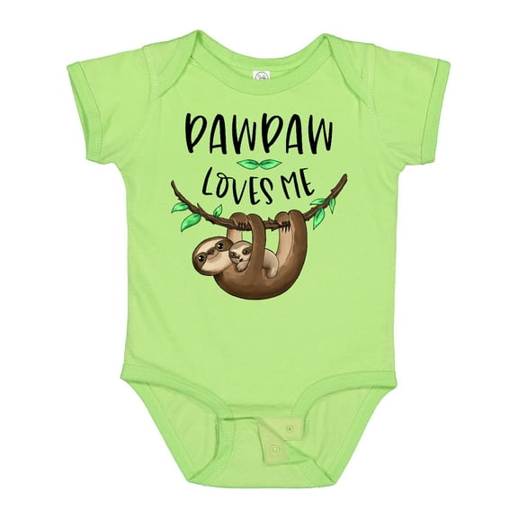 Inktastic Pawpaw Loves Me Cute Sloth and Baby Boys or Girls Baby Bodysuit